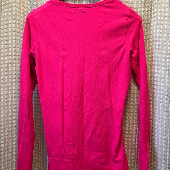 Under Armour Women's Vibrant Pink V-Neck Long Sleeve Tee - Picture 5 of 5